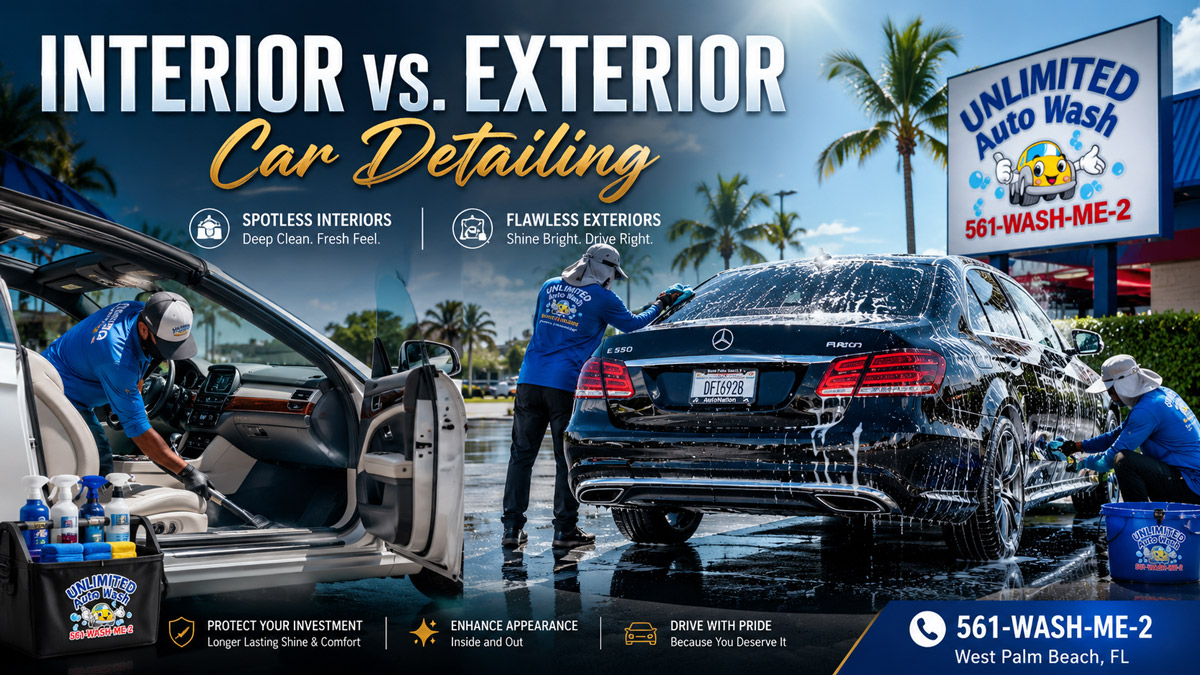 Interior vs. Exterior Car Detailing